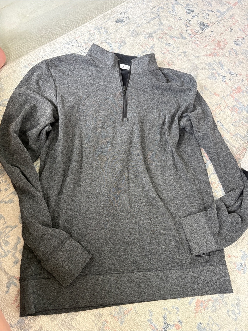 Travis Matthew Men's Charcoal Quarter-Zip Sweater size medium